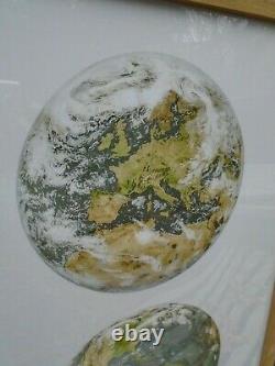 Picture of the world in lovely new frame ready to hang 28 x 20 inches