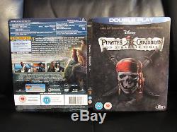 Pirates of the Caribbean UK 4 Film Set Blu-Ray Steelbook New Pearl Dead World