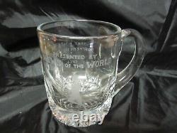 Presentation Award News of the World Sport Event England Flint Glass Mug #3