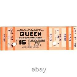 QUEEN Concert Ticket Stub SAN DIEGO 12/16/77 SPORTS ARENA NEWS OF THE WORLD TOUR