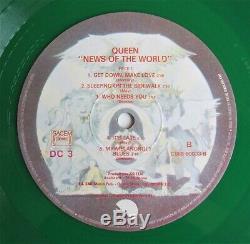QUEEN News Of The World French 1977 Green Coloured Vinyl LP Album France
