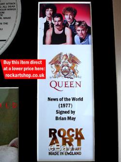 QUEEN News Of The World SIGNED BY BRIAN MAY Autographed Framed Freddie Mercury