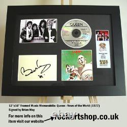 QUEEN News of the World SIGNED BRIAN MAY Autographed We Will Rock You WORLD SHIP