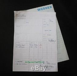 QUEEN Original John Deacon Signed News Of The World 1977 Album Session Log