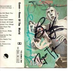 Queen Autograohed 4 Members Cassette News of the World