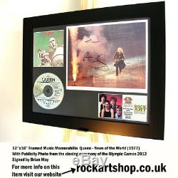 Queen SIGNED BY BRIAN MAY News Of The World 2012 Photo Autograph Freddie Mercury