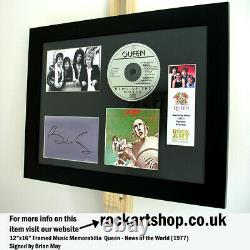 Queen SIGNED BY BRIAN MAY News Of The World Autograph Freddie Mercury WORLD SHIP