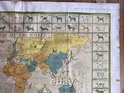 RARE Dog Map Of The World 1935 by J. L. Smith for The Illustrated London News