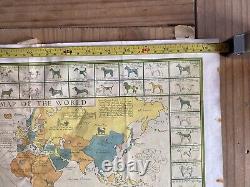 RARE Dog Map Of The World 1935 by J. L. Smith for The Illustrated London News