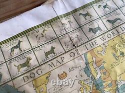 RARE Dog Map Of The World 1935 by J. L. Smith for The Illustrated London News