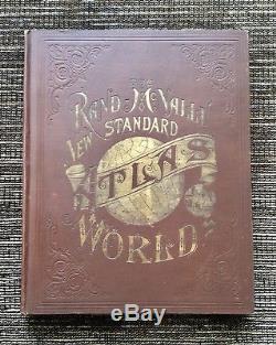 RARE VINTAGE 1890 Rand McNally New Standard Atlas of the World Antique Maps