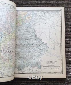 RARE VINTAGE 1890 Rand McNally New Standard Atlas of the World Antique Maps