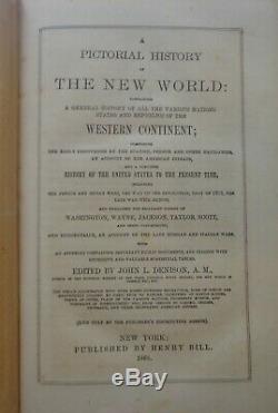 Rare Beautiful 1859 Pictorial History of The New World by Henry Bill