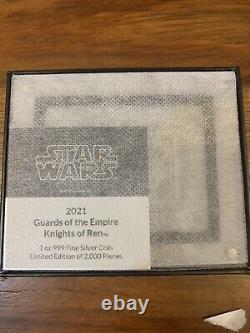 STAR WARS GUARDS OF THE EMPIRE KNIGHTS OF REN 2021 NIUE 1oz. 999 SILVER COIN OOP
