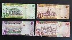 Saudi Arabia 5 10 50 100 Riyals (4 Pieces Set), 2016 P-New King Sulaiman Unc