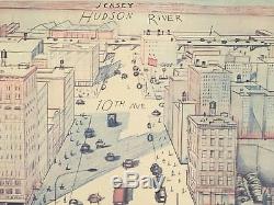 Saul Steinberg The New Yorker 1976 POSTER VIEW OF THE WORLD FROM 9th AVENUE