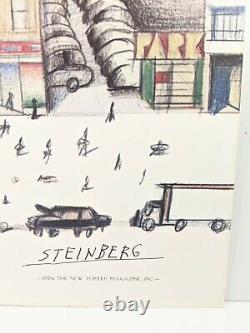 Saul Steinberg The New Yorker 1976 View of the World Print on Board 40 x 28