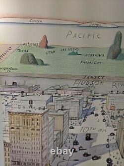 Saul Steinberg The New Yorker 1976 View of the World Print on Board 40 x 28