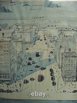 Saul Steinberg View of World from 9th Avenue The New Yorker 40X28 Poster Unmount