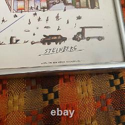 Saul Steinberg View of the World from 9th Avenue 1976 New Yorker 14X18 Framed