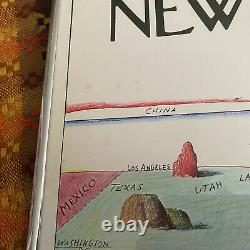 Saul Steinberg View of the World from 9th Avenue 1976 New Yorker 14X18 Framed