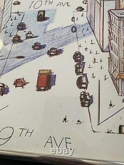 Saul Steinberg View of the World from 9th Avenue 1976 New Yorker 14X18 Framed