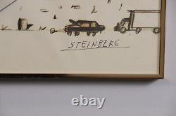 Steinberg New Yorker Original 1976 New Yorkers View of the World 40x28 Framed