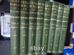 THE NEW WORLD OF TO-DAY by A R HOPE MONCRIEFF 8 VOLUMES GREEN BINDINGS 1922