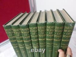 THE NEW WORLD OF TO-DAY by A R HOPE MONCRIEFF 8 VOLUMES GREEN BINDINGS 1922