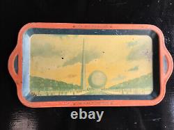 TRUE 1939 New York World's Fair Tray The World of Tomorrow Metal Art Deco