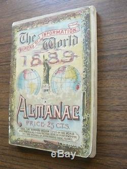 The Bureau of Information World ALMANAC 1889 New York RARE