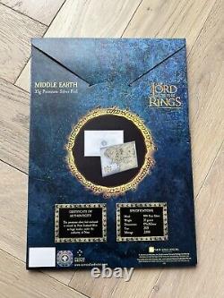 The Lord Of The Rings Middle Earth 35g Silver Foil Map Niue 2000 Mintage Rare
