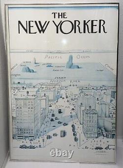 The New Yorker -View of The World From 9th Avenue Steinberg Black/Blue & White