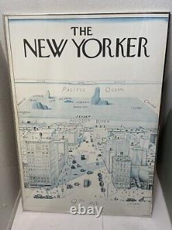 The New Yorker -View of The World From 9th Avenue Steinberg Black/Blue & White