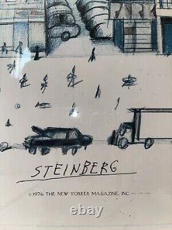 The New Yorker -View of The World From 9th Avenue Steinberg Black/Blue & White
