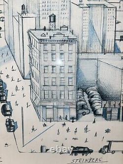 The New Yorker -View of The World From 9th Avenue Steinberg Black/Blue & White