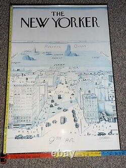 The New Yorker -View of The World From 9th Avenue Steinberg Black/Blue & White
