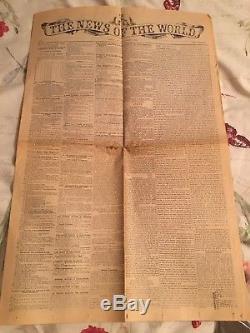 The News Of The World First Edition October 1st 1843