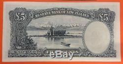The Reserve Bank Of New Zealand 5 Pounds 1960 1967 Pick 160d Unc Note James Cook