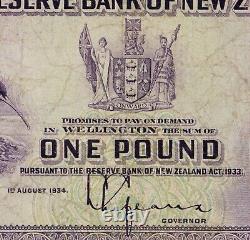 The Reserve Bank of New Zealand 1934 One 1 Pound Note RARE