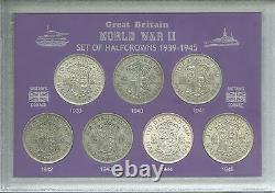 The WWII Years Halfcrowns of World War Two II 1939-1945 Halfcrown Coin Gift Set