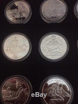The World At War Set Of 12 Silver Proof Coins In New Condition With