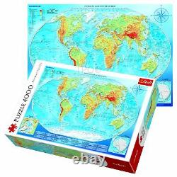 Trefl 3000 Piece Adult Large Large Physical Map Of The World Jigsaw Puzzle NEW