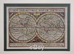 VAN DER KEERE New and Accurate Map of the World (c. 1620 Original Engraving) 1620