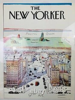 VINTAGE 1976 Steinberg The New Yorker View of the World Framed 16 x 20
