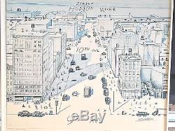 View of the World from 9th Ave Saul Steinberg NEW YORKER OG Copyright 1976 Print