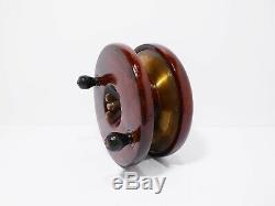 Vintage Antique Smith & Wall 5½ News of the World Wooden Brass Fishing Reel