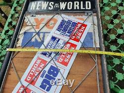 Vintage Classic News Of The World Wooden Newspaper Sellers Stand