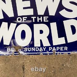 Vintage Enamel News Of The World Newspaper Sign