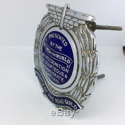 Vintage Knights Of The Road Guild Enamel Car Badge Mascot News Of The World